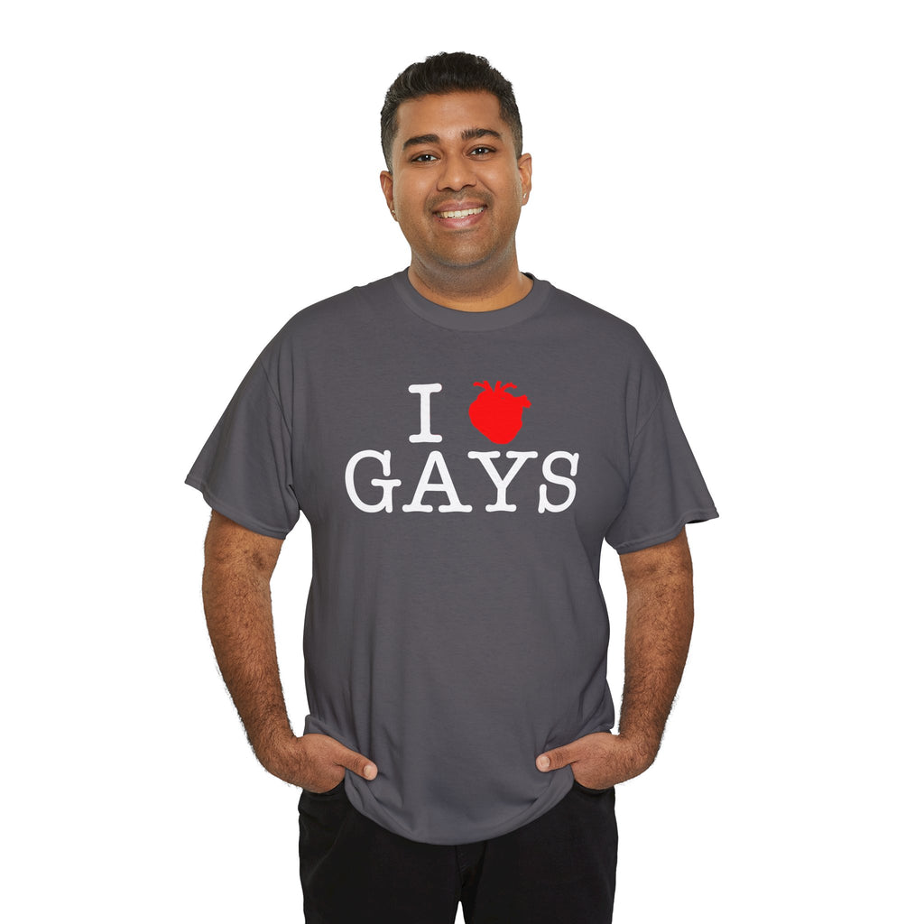 I Heart GAYS (White Text) — Anatomical Heart Graphic Design Con Amor Studios