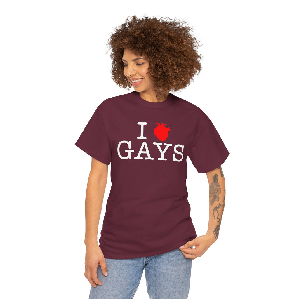 I Heart GAYS (White Text) — Anatomical Heart Graphic Design Con Amor Studios