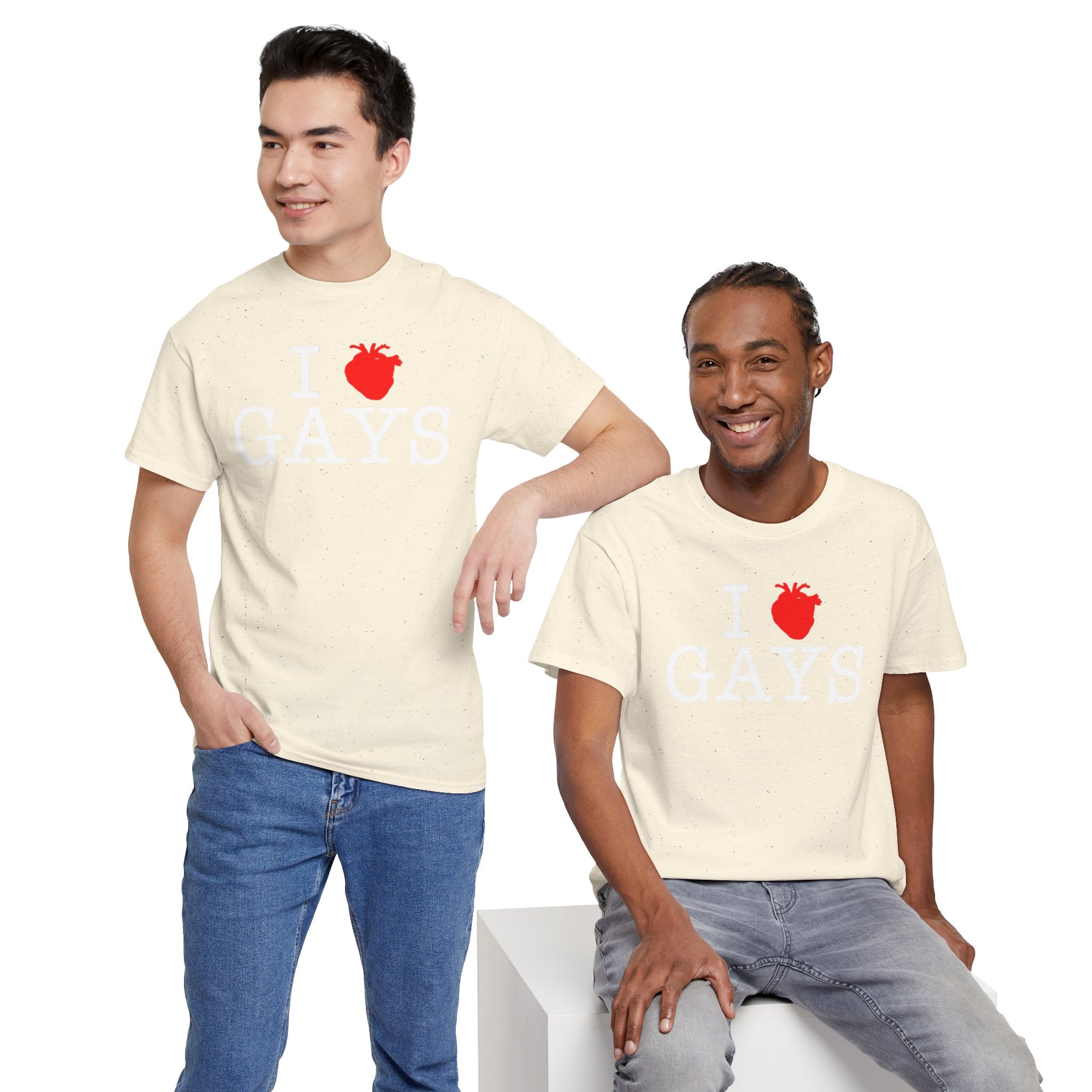 I Heart GAYS (White Text) — Anatomical Heart Graphic Design Con Amor Studios