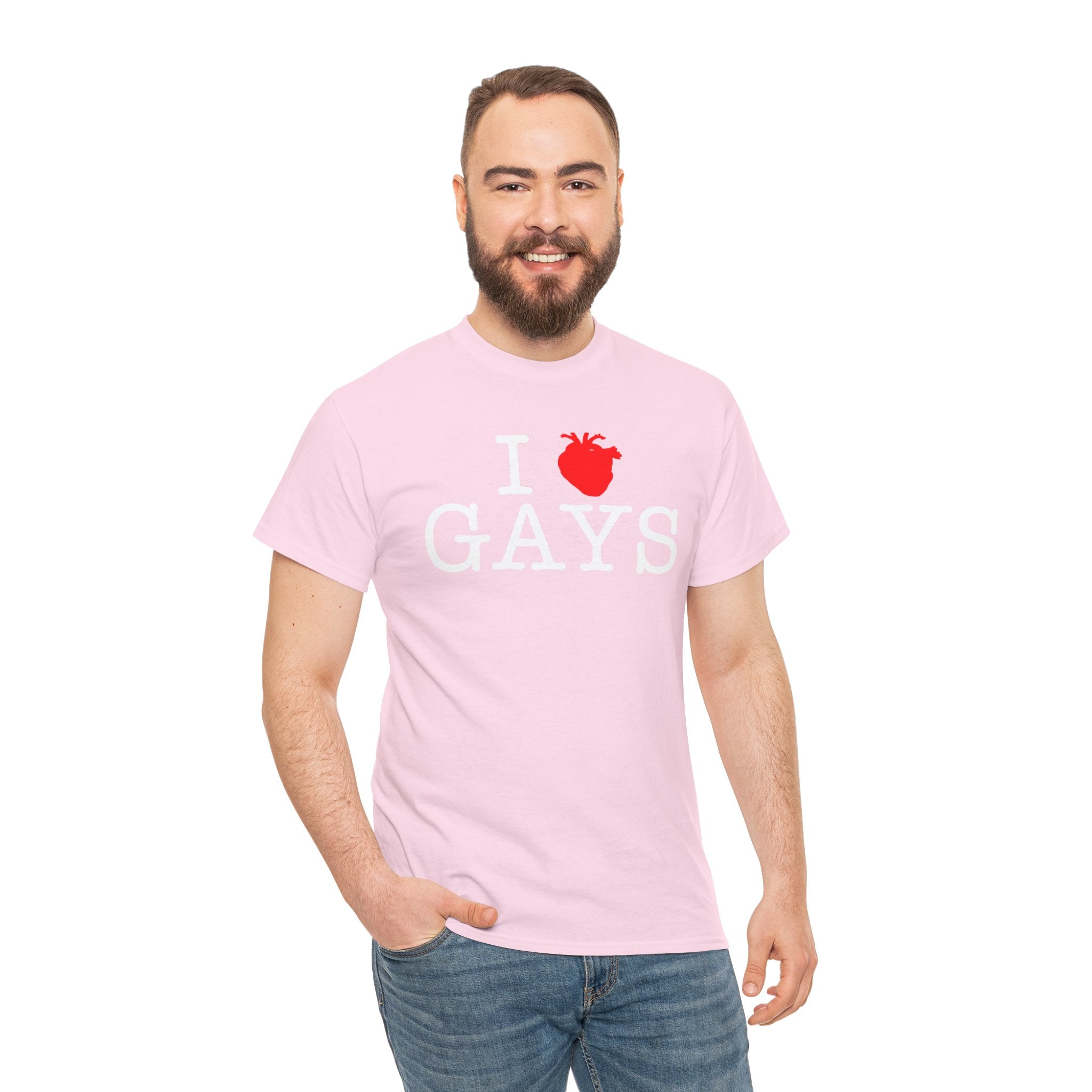 I Heart GAYS (White Text) — Anatomical Heart Graphic Design Con Amor Studios