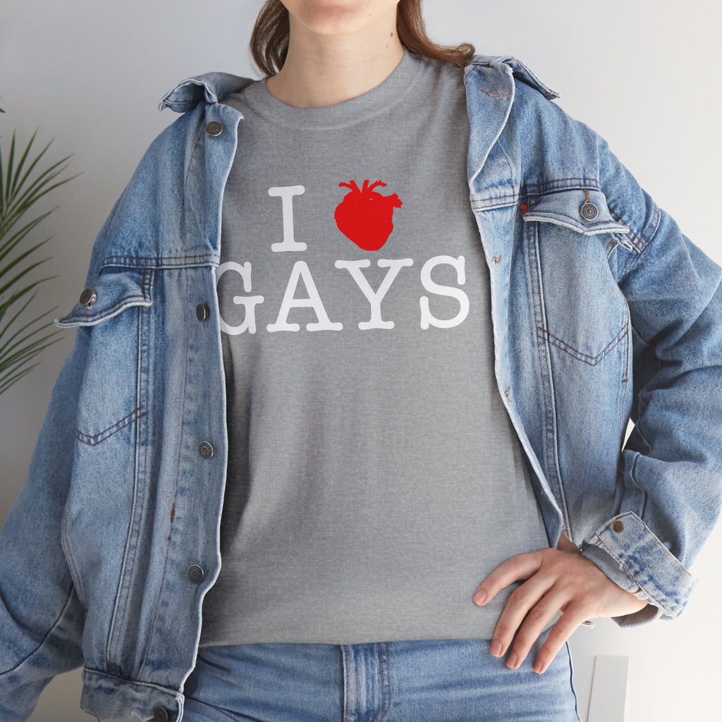 I Heart GAYS (White Text) — Anatomical Heart Graphic Design Con Amor Studios