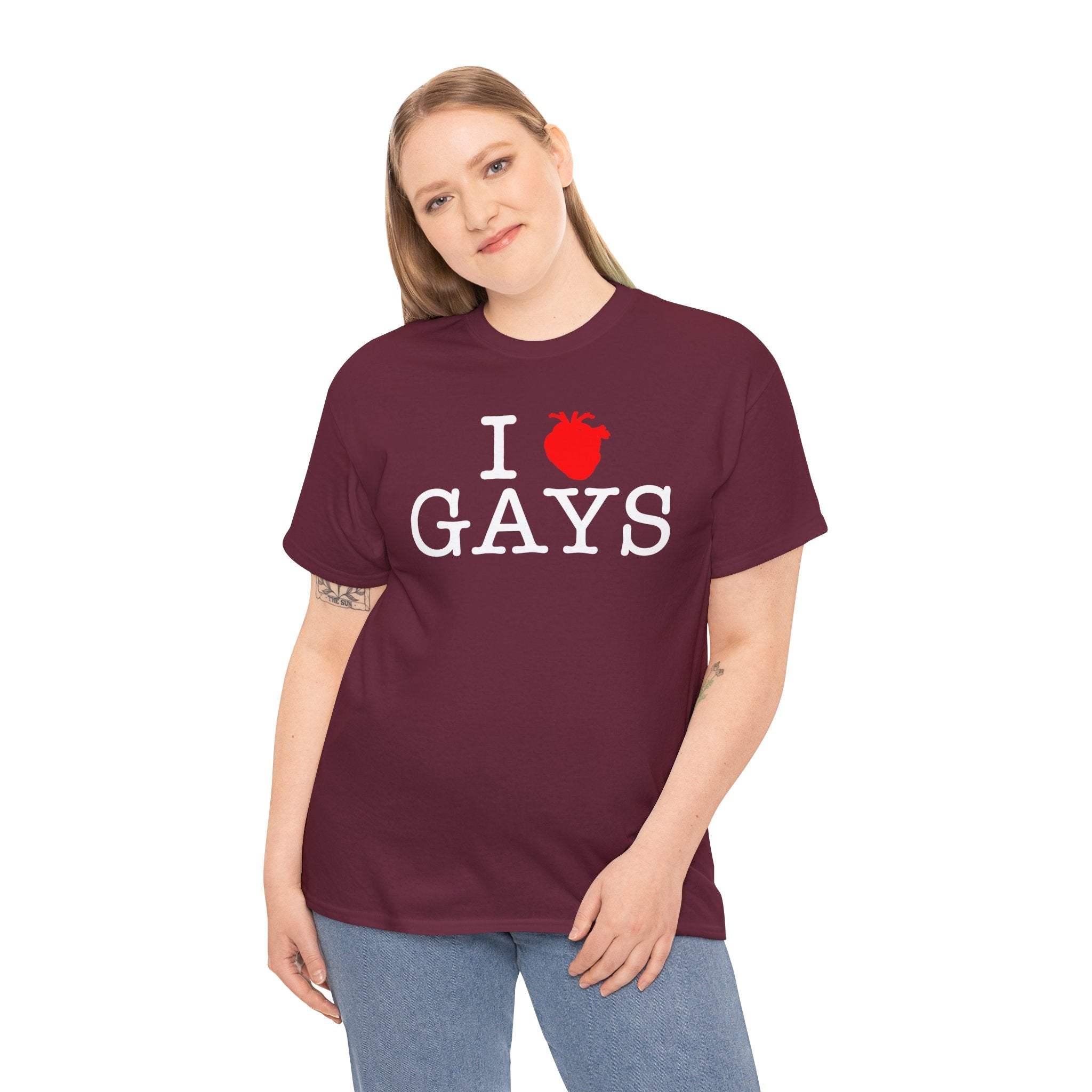I Heart GAYS (White Text) — Anatomical Heart Graphic Design Con Amor Studios