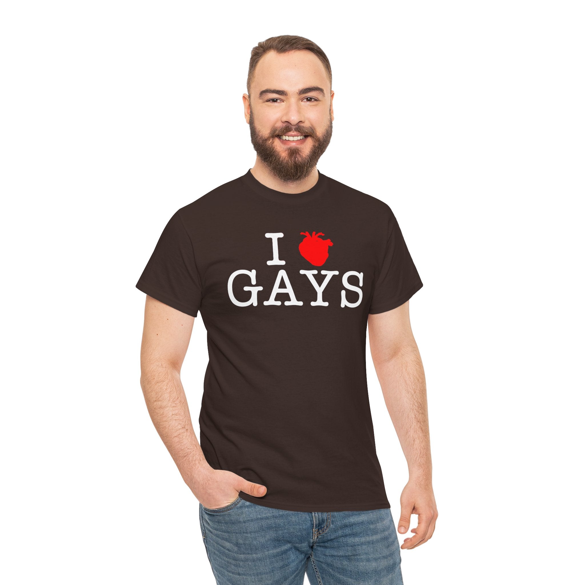 I Heart GAYS (White Text) — Anatomical Heart Graphic Design Con Amor Studios