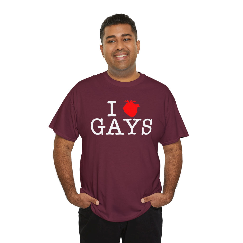I Heart GAYS (White Text) — Anatomical Heart Graphic Design Con Amor Studios