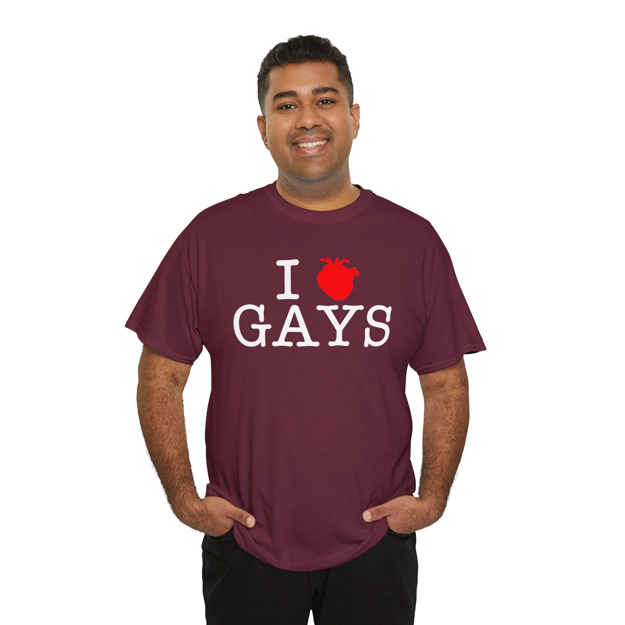 I Heart GAYS (White Text) — Anatomical Heart Graphic Design Con Amor Studios