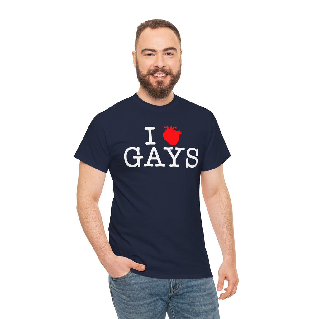 I Heart GAYS (White Text) — Anatomical Heart Graphic Design Con Amor Studios