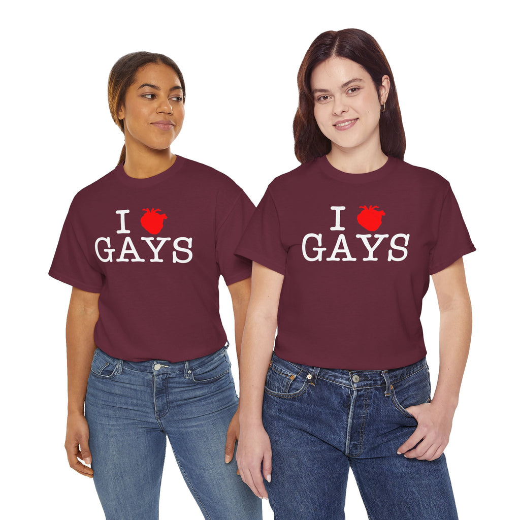 I Heart GAYS (White Text) — Anatomical Heart Graphic Design Con Amor Studios