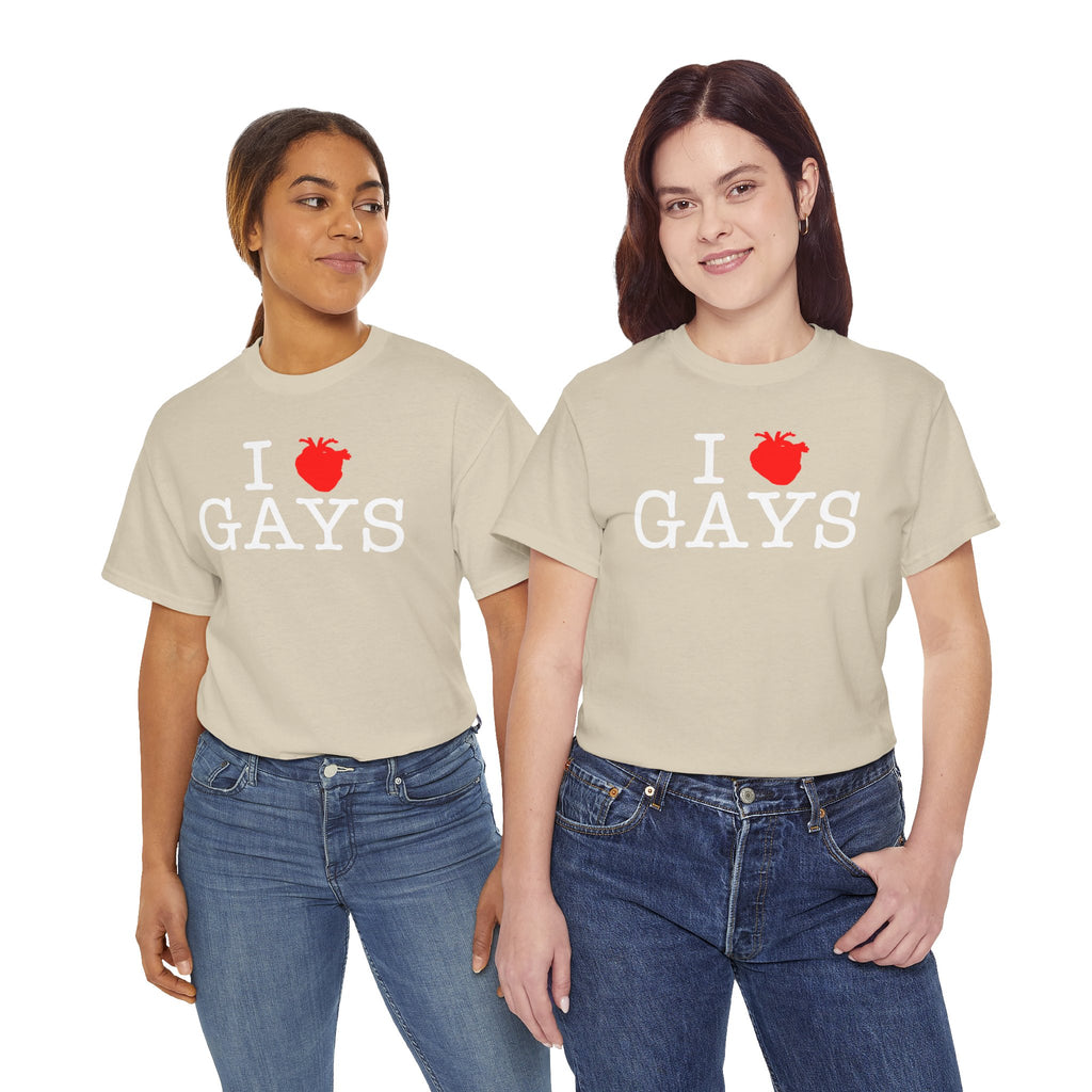 I Heart GAYS (White Text) — Anatomical Heart Graphic Design Con Amor Studios