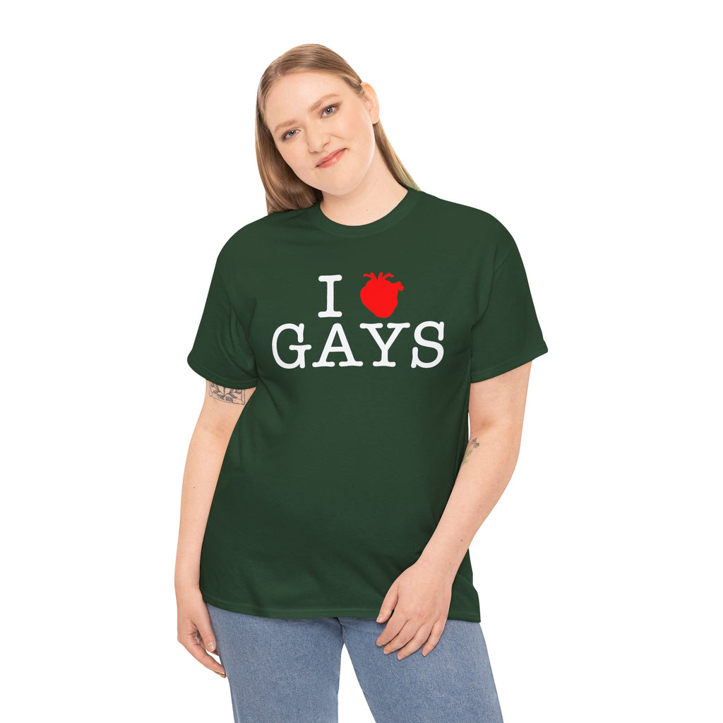 I Heart GAYS (White Text) — Anatomical Heart Graphic Design Con Amor Studios