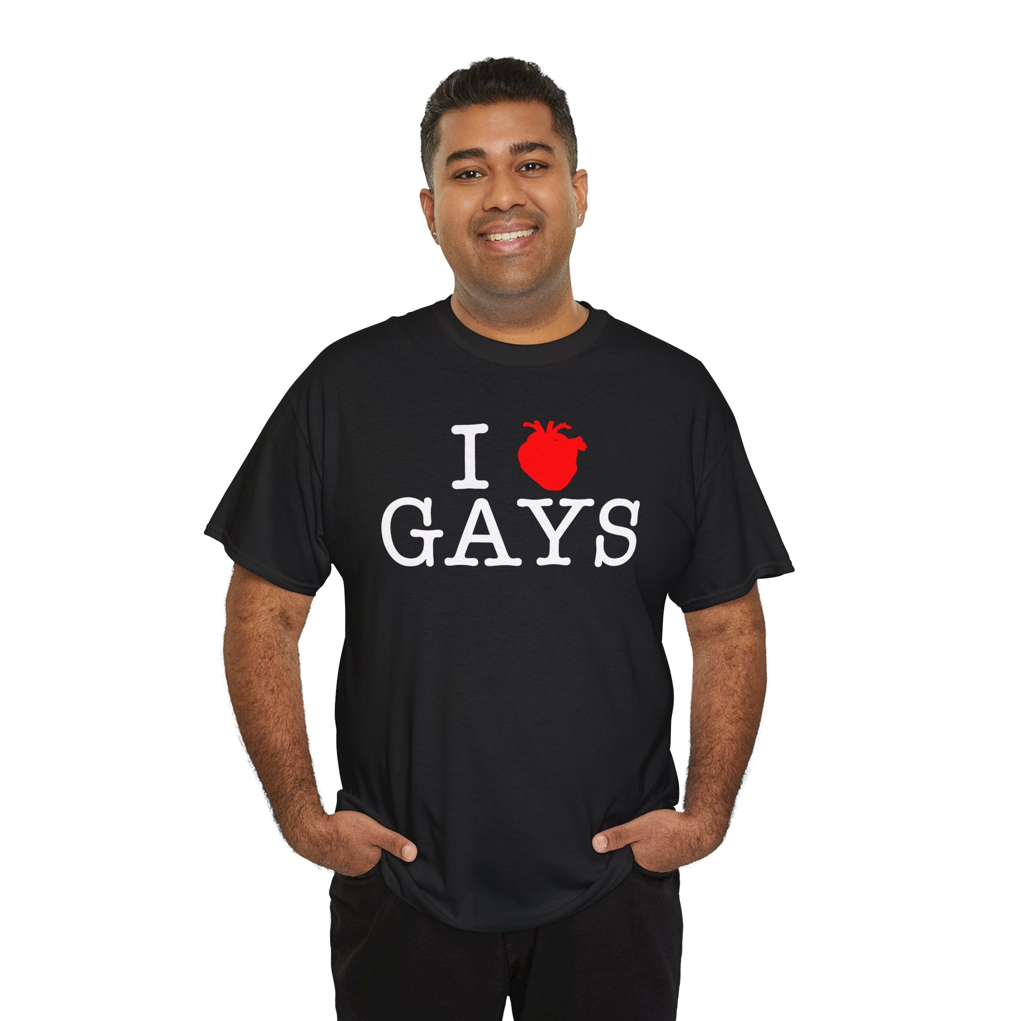 I Heart GAYS (White Text) — Anatomical Heart Graphic Design Con Amor Studios