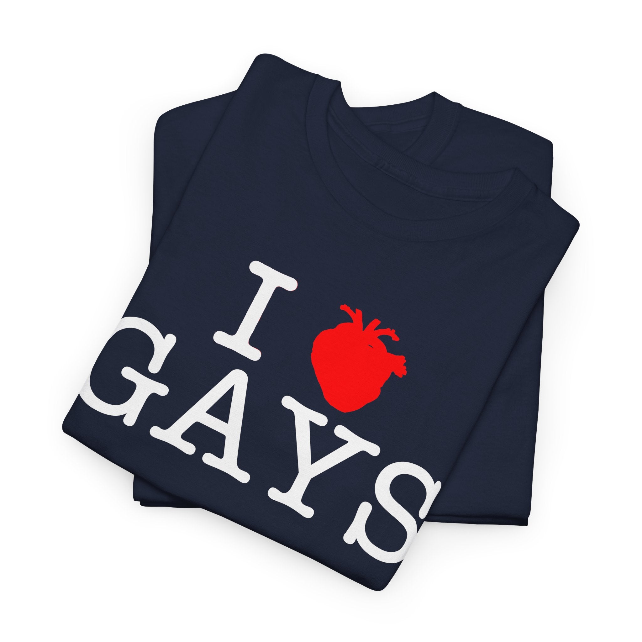I Heart GAYS (White Text) — Anatomical Heart Graphic Design Con Amor Studios