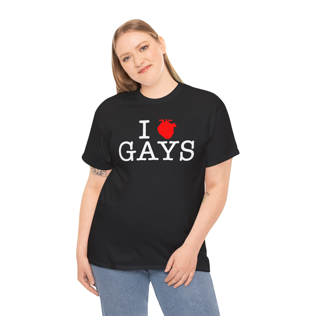 I Heart GAYS (White Text) — Anatomical Heart Graphic Design Con Amor Studios