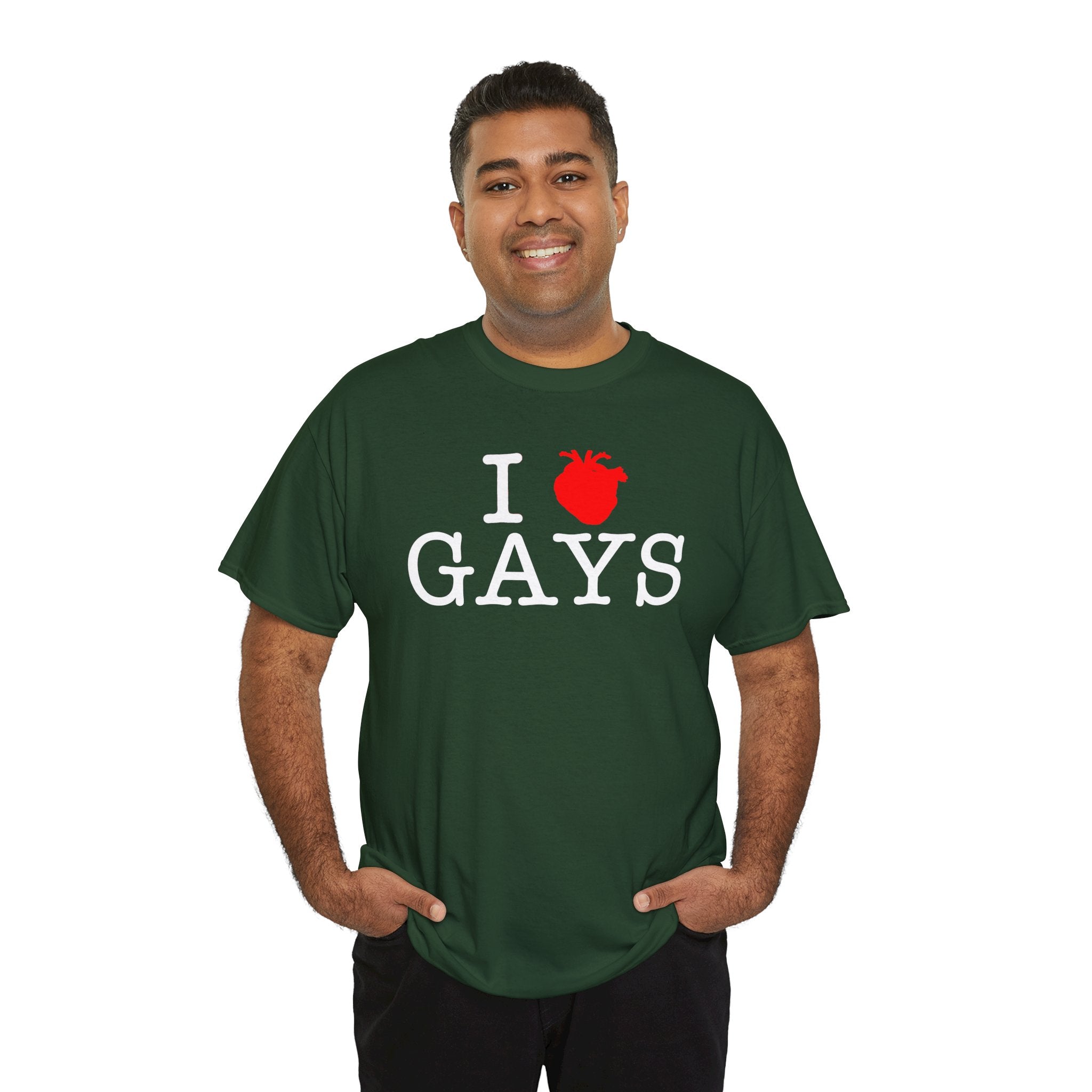 I Heart GAYS (White Text) — Anatomical Heart Graphic Design Con Amor Studios