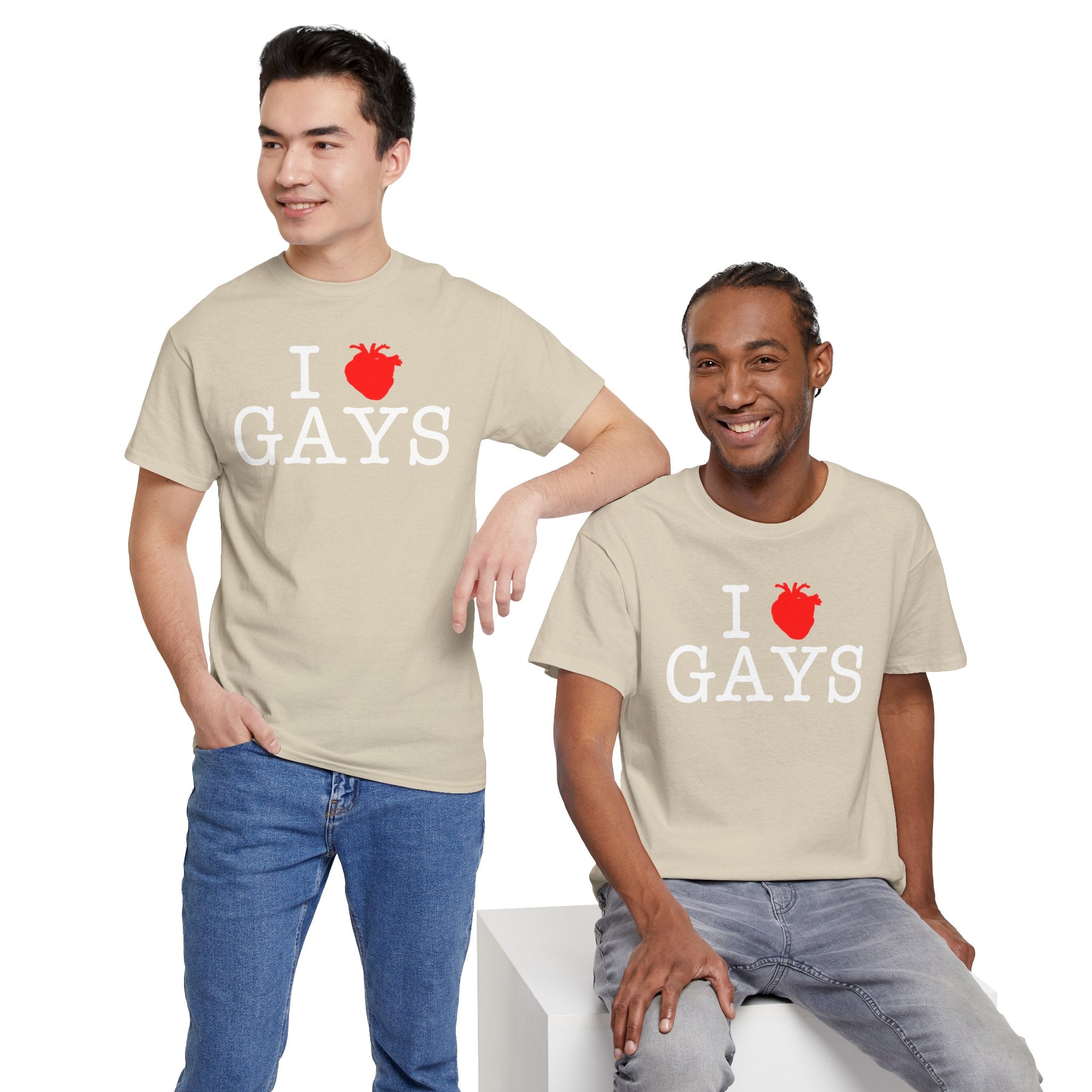 I Heart GAYS (White Text) — Anatomical Heart Graphic Design Con Amor Studios