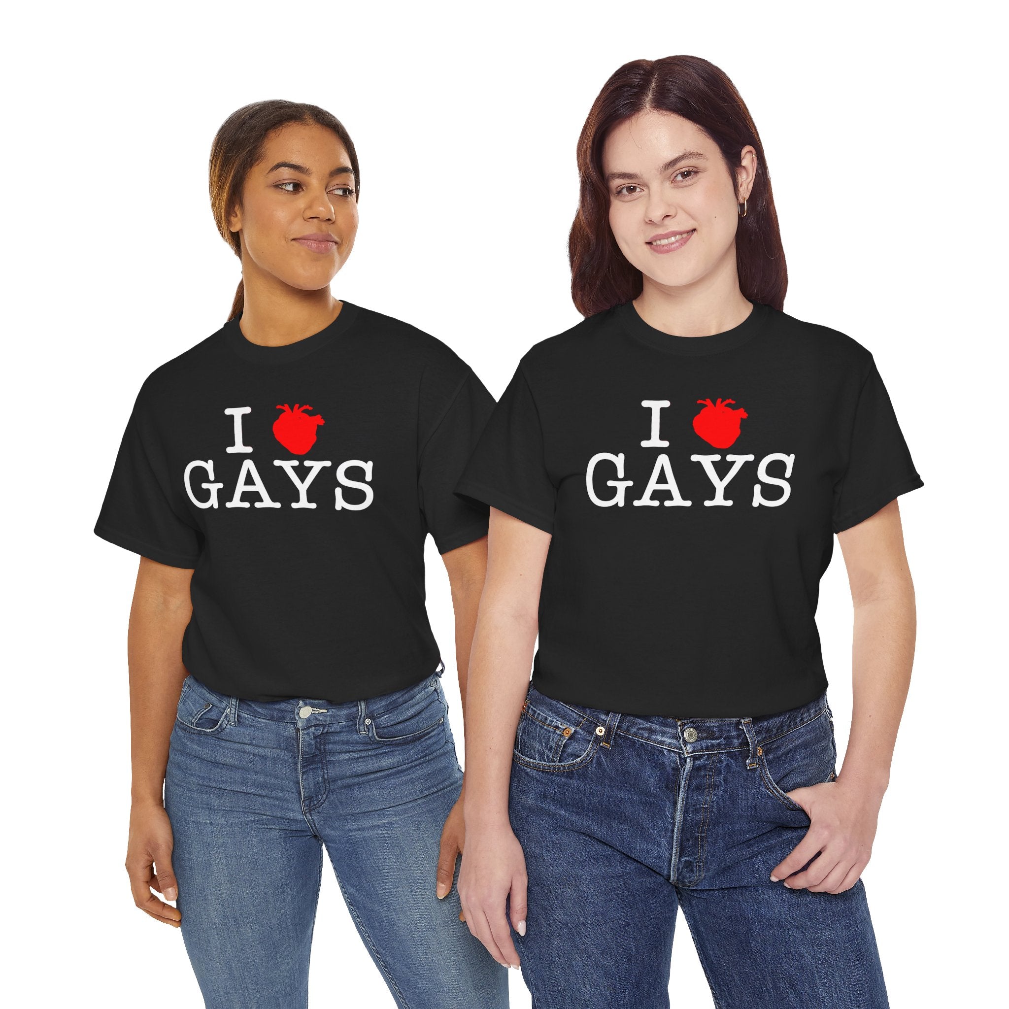 I Heart GAYS (White Text) — Anatomical Heart Graphic Design Con Amor Studios