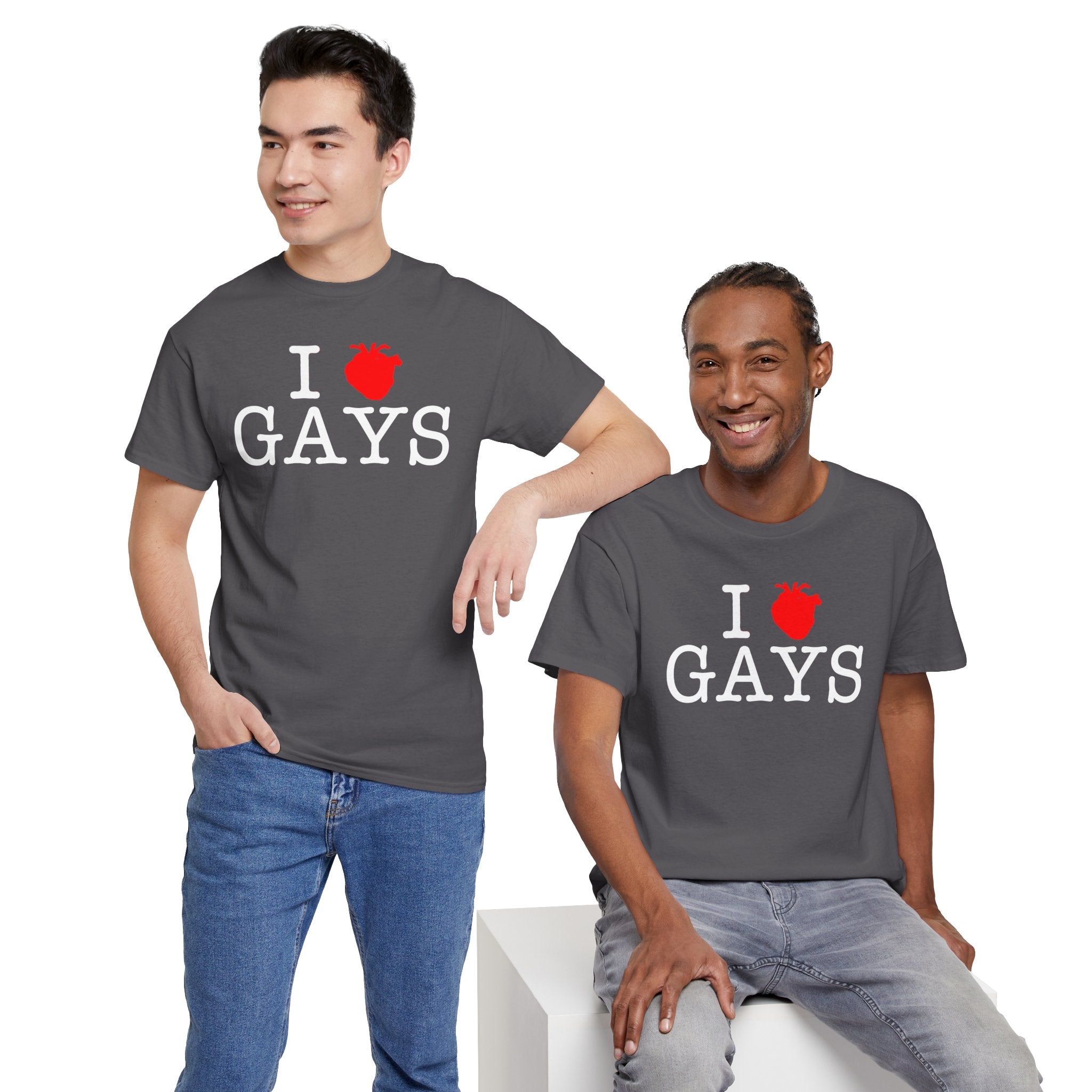 I Heart GAYS (White Text) — Anatomical Heart Graphic Design Con Amor Studios