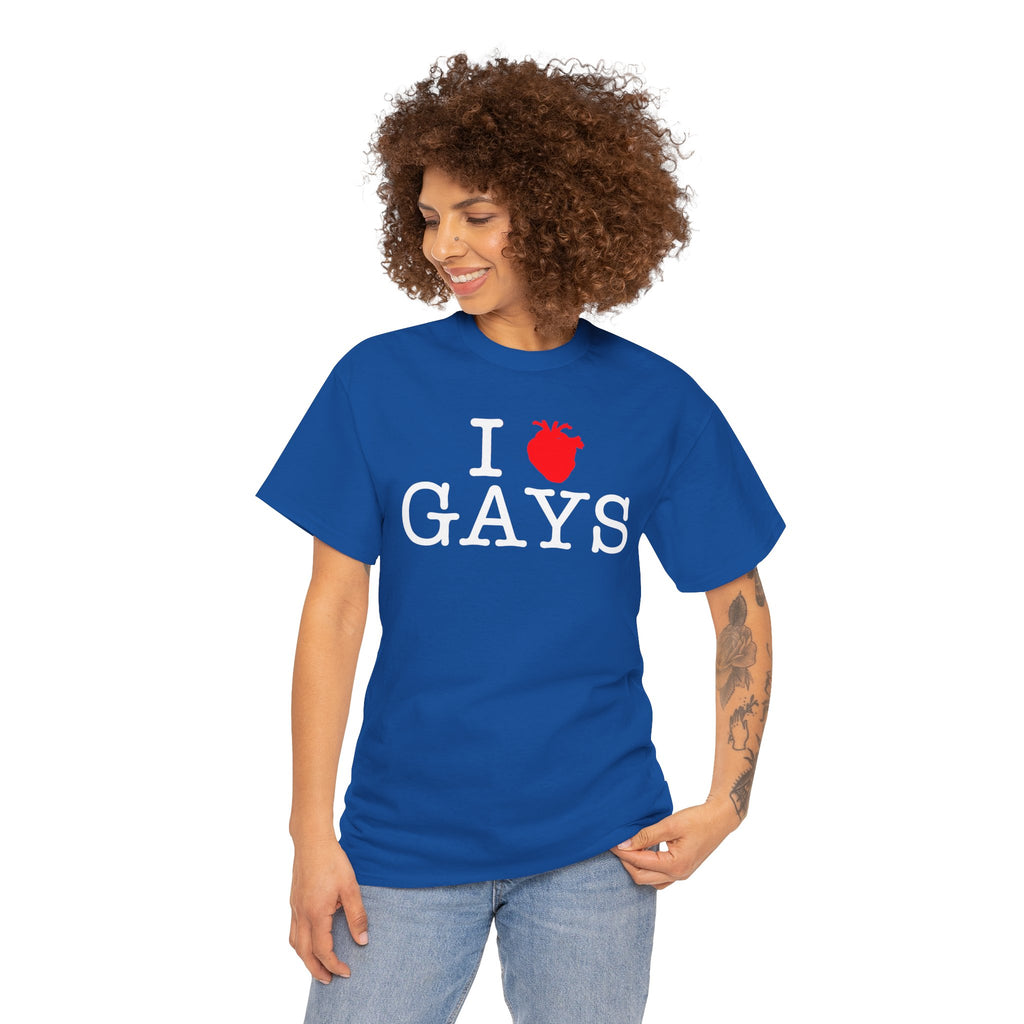 I Heart GAYS (White Text) — Anatomical Heart Graphic Design Con Amor Studios