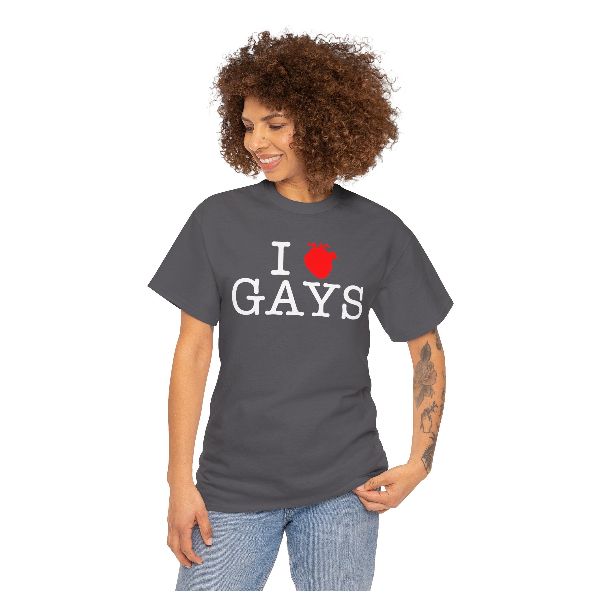 I Heart GAYS (White Text) — Anatomical Heart Graphic Design Con Amor Studios