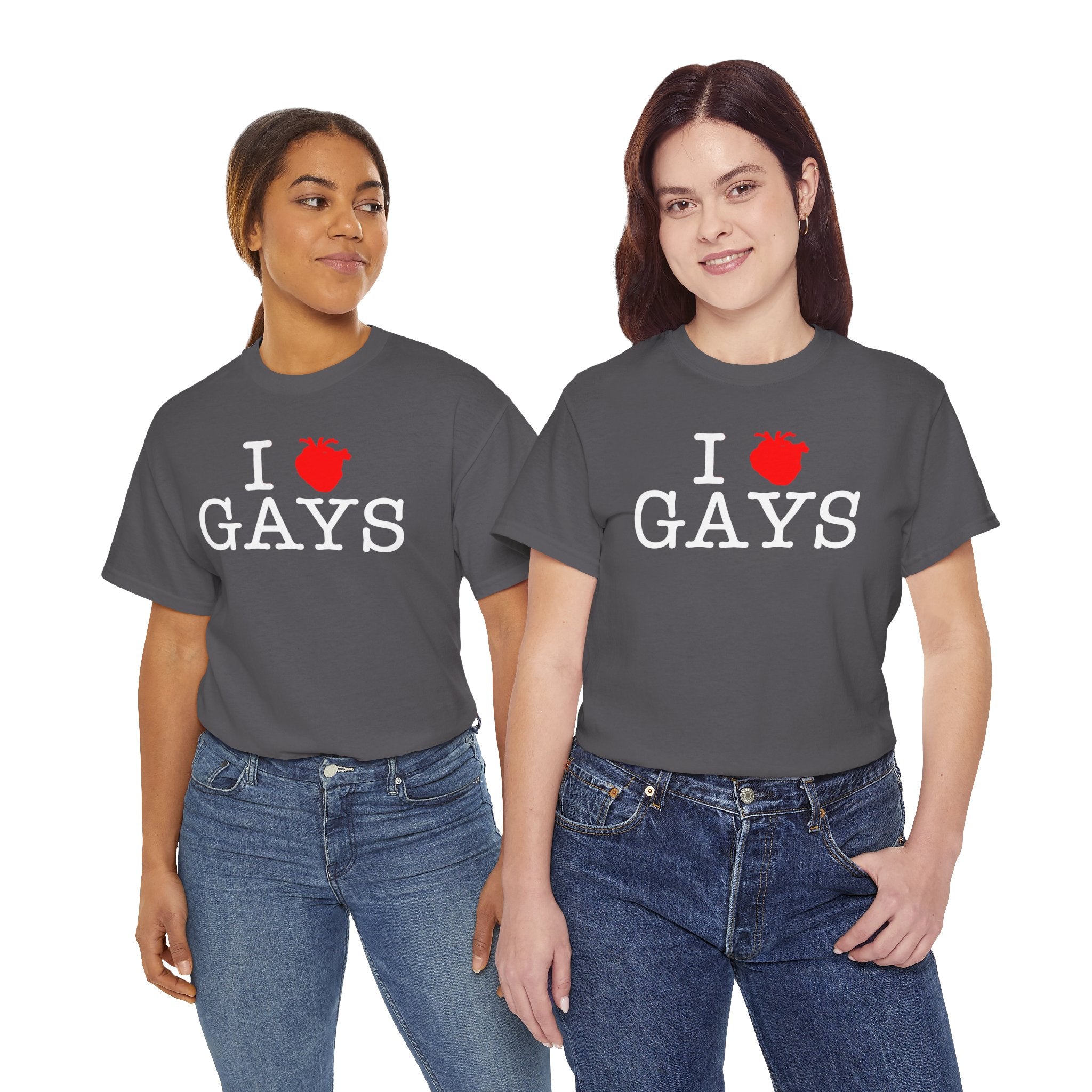 I Heart GAYS (White Text) — Anatomical Heart Graphic Design Con Amor Studios