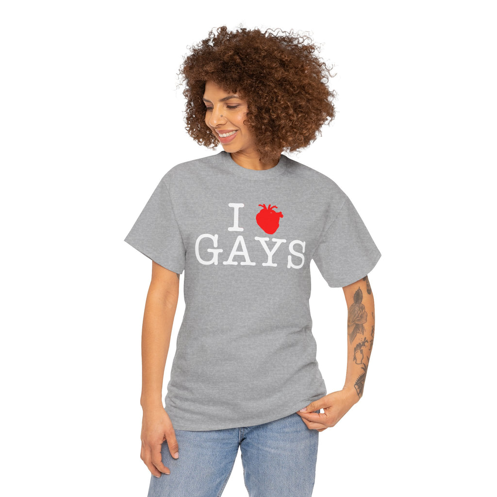 I Heart GAYS (White Text) — Anatomical Heart Graphic Design Con Amor Studios