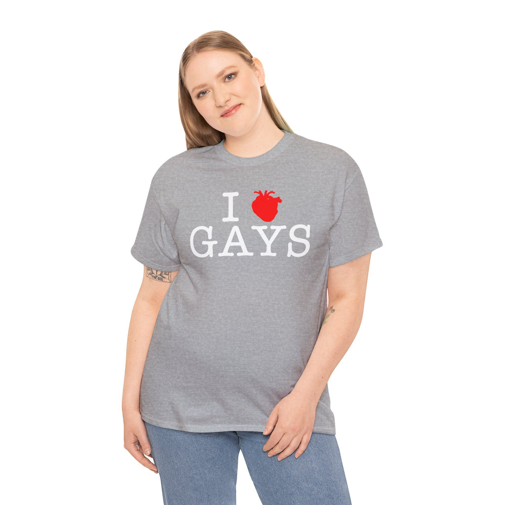 I Heart GAYS (White Text) — Anatomical Heart Graphic Design Con Amor Studios