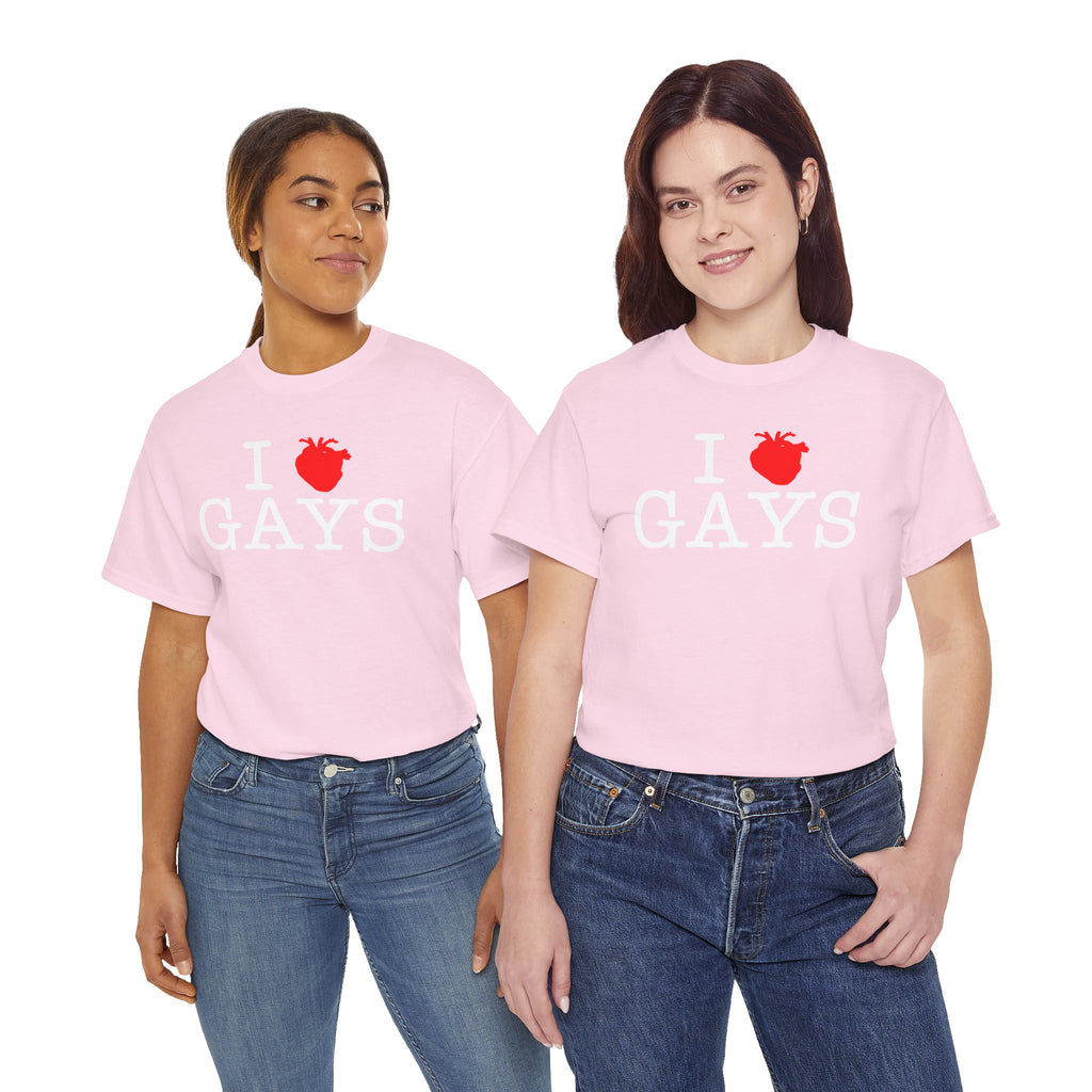 I Heart GAYS (White Text) — Anatomical Heart Graphic Design Con Amor Studios