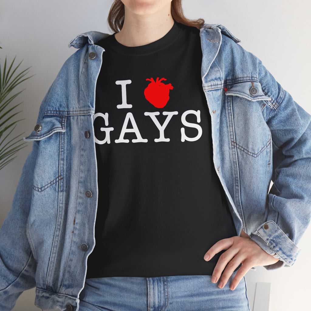 I Heart GAYS (White Text) — Anatomical Heart Graphic Design Con Amor Studios