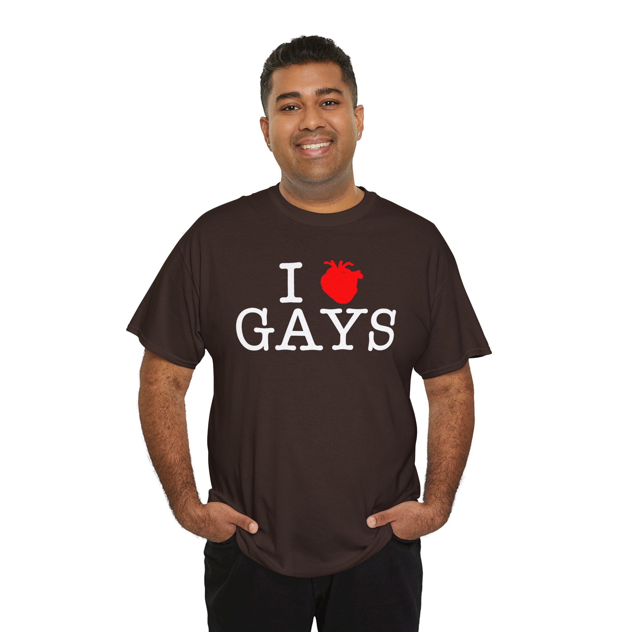 I Heart GAYS (White Text) — Anatomical Heart Graphic Design Con Amor Studios