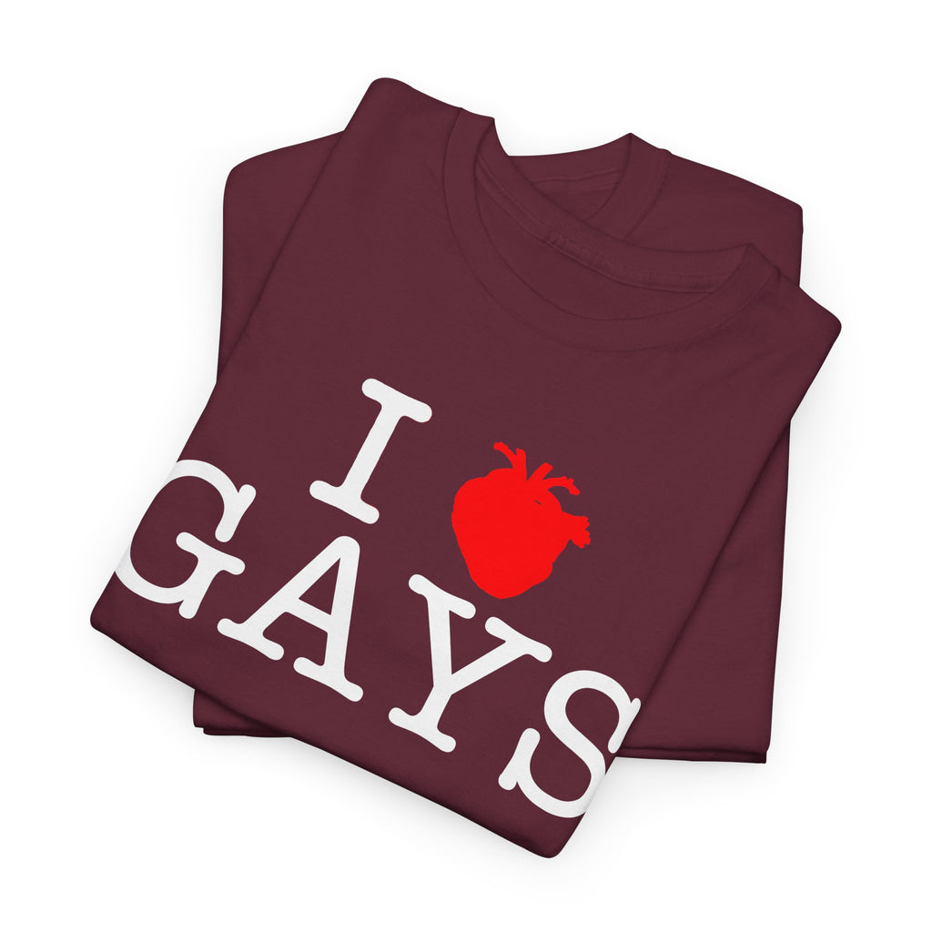 I Heart GAYS (White Text) — Anatomical Heart Graphic Design Con Amor Studios