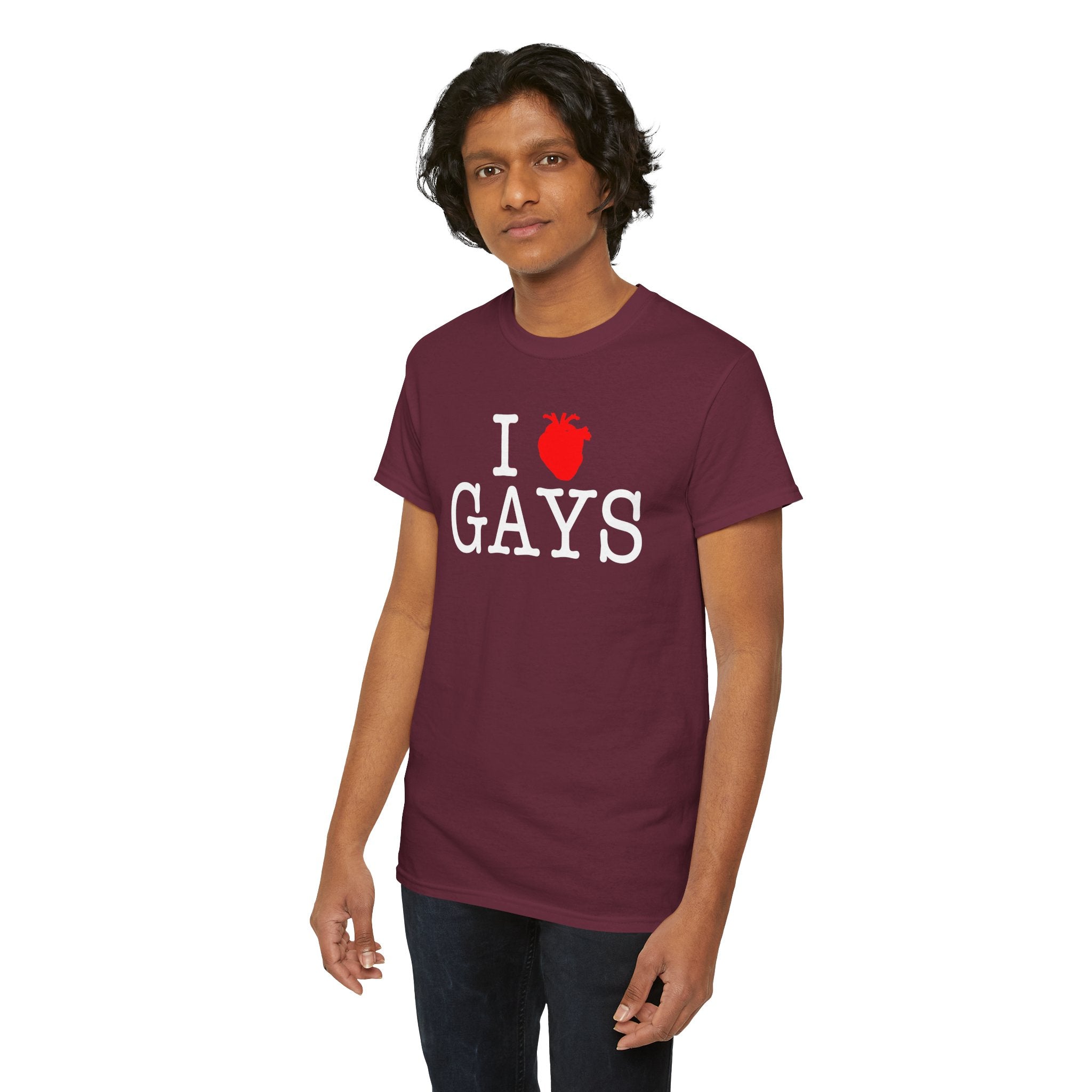 I Heart GAYS (White Text) — Anatomical Heart Graphic Design Con Amor Studios