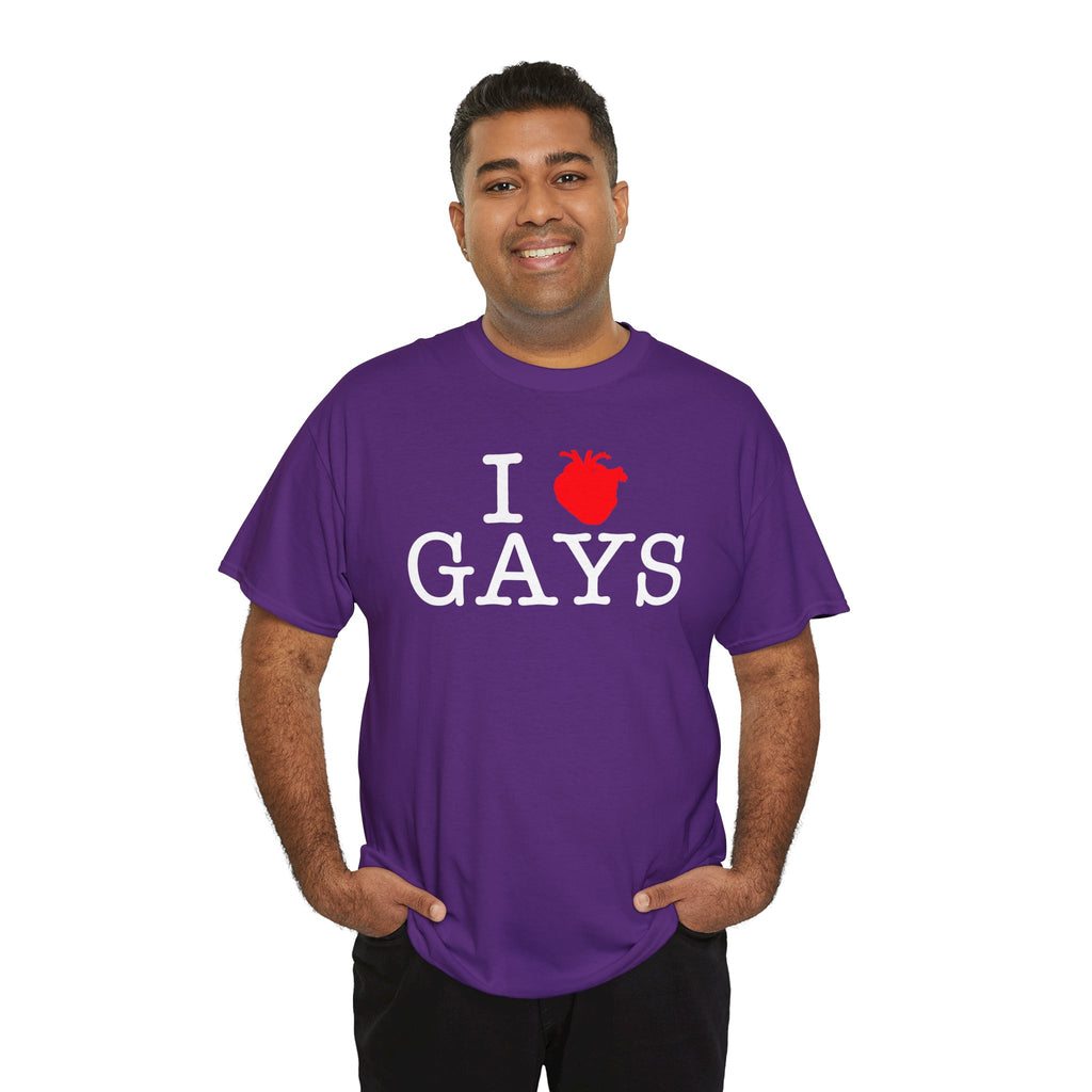 I Heart GAYS (White Text) — Anatomical Heart Graphic Design Con Amor Studios