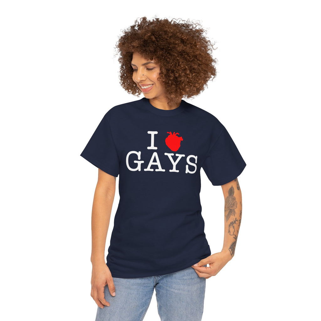 I Heart GAYS (White Text) — Anatomical Heart Graphic Design Con Amor Studios