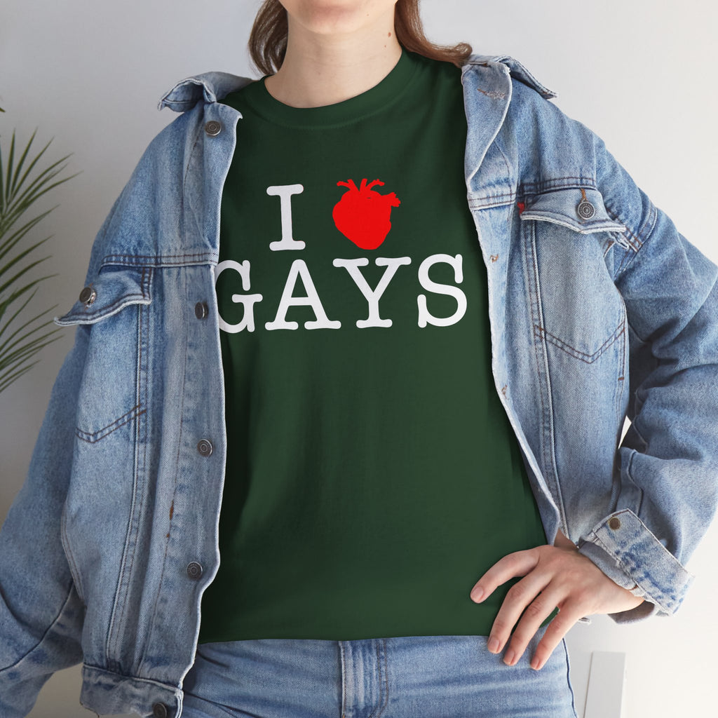 I Heart GAYS (White Text) — Anatomical Heart Graphic Design Con Amor Studios