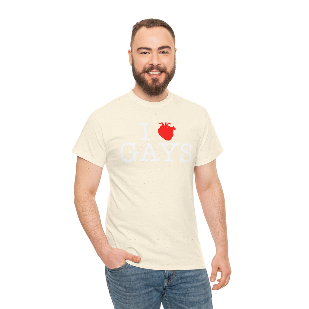 I Heart GAYS (White Text) — Anatomical Heart Graphic Design Con Amor Studios