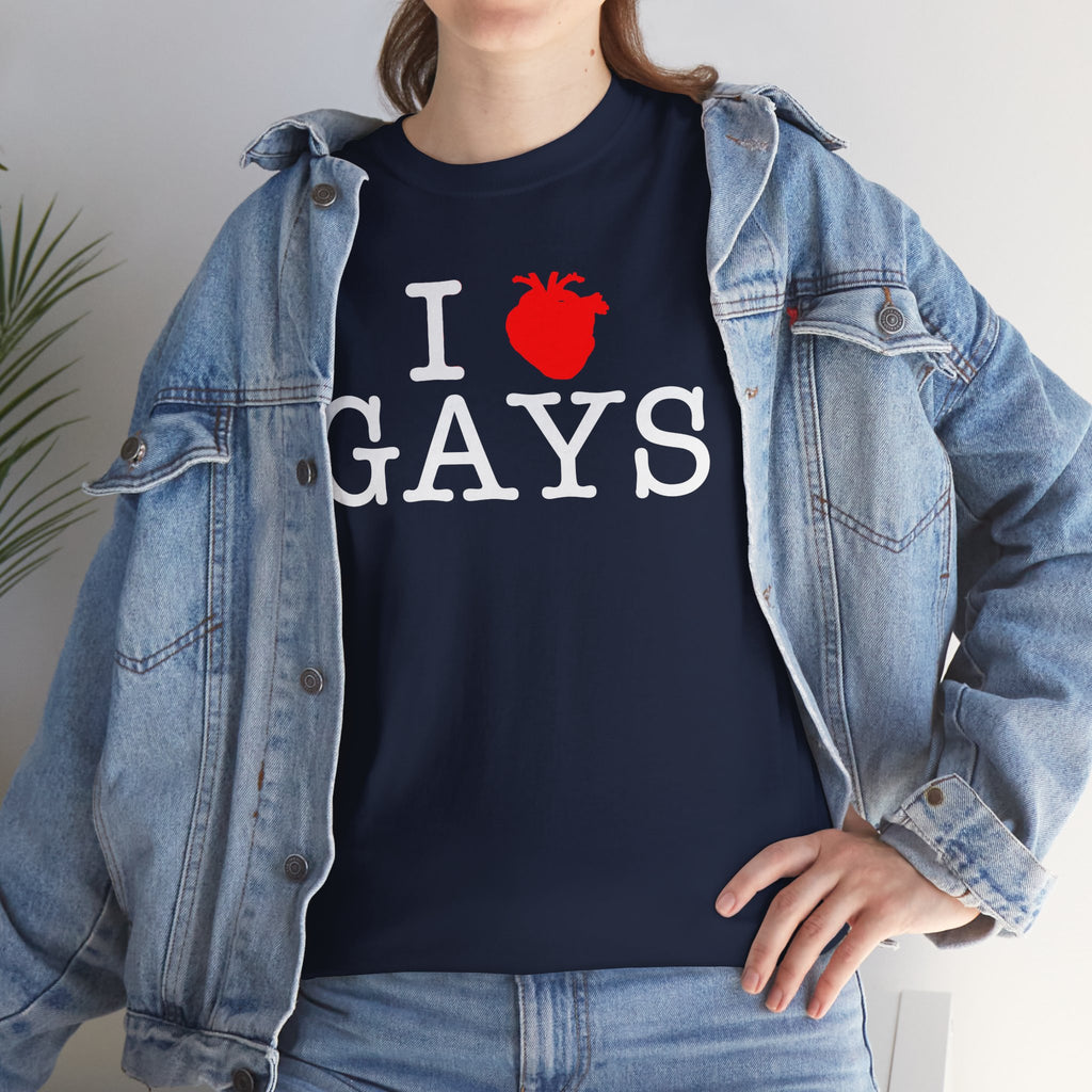 I Heart GAYS (White Text) — Anatomical Heart Graphic Design Con Amor Studios