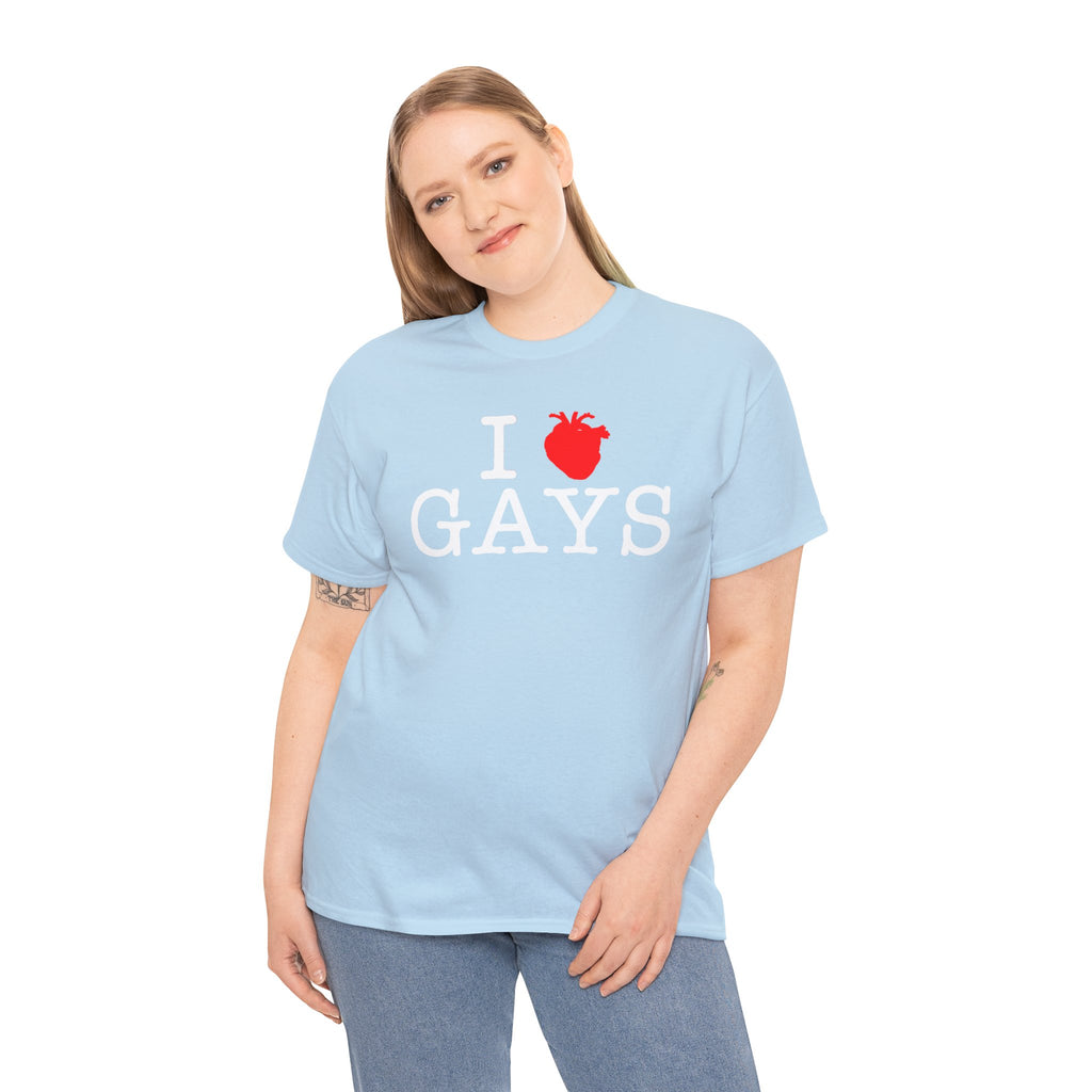 I Heart GAYS (White Text) — Anatomical Heart Graphic Design Con Amor Studios