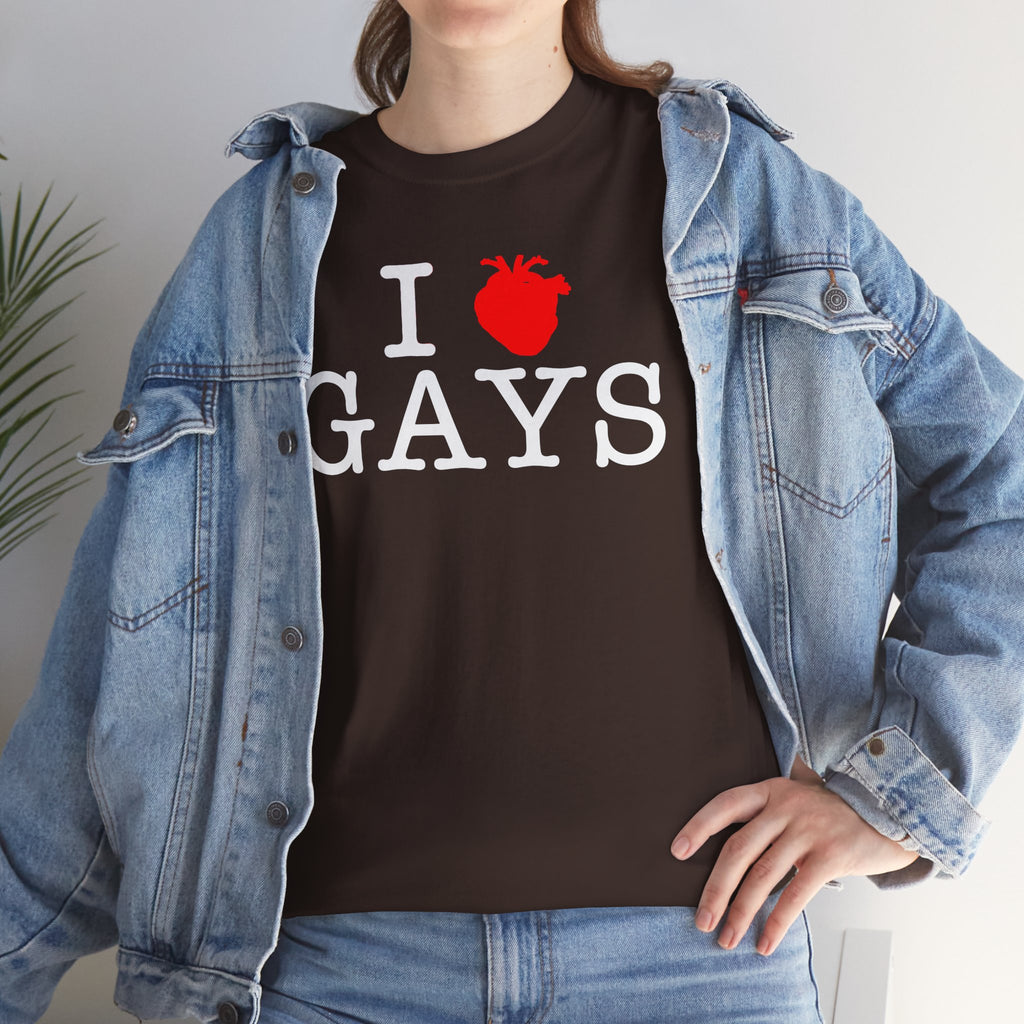 I Heart GAYS (White Text) — Anatomical Heart Graphic Design Con Amor Studios
