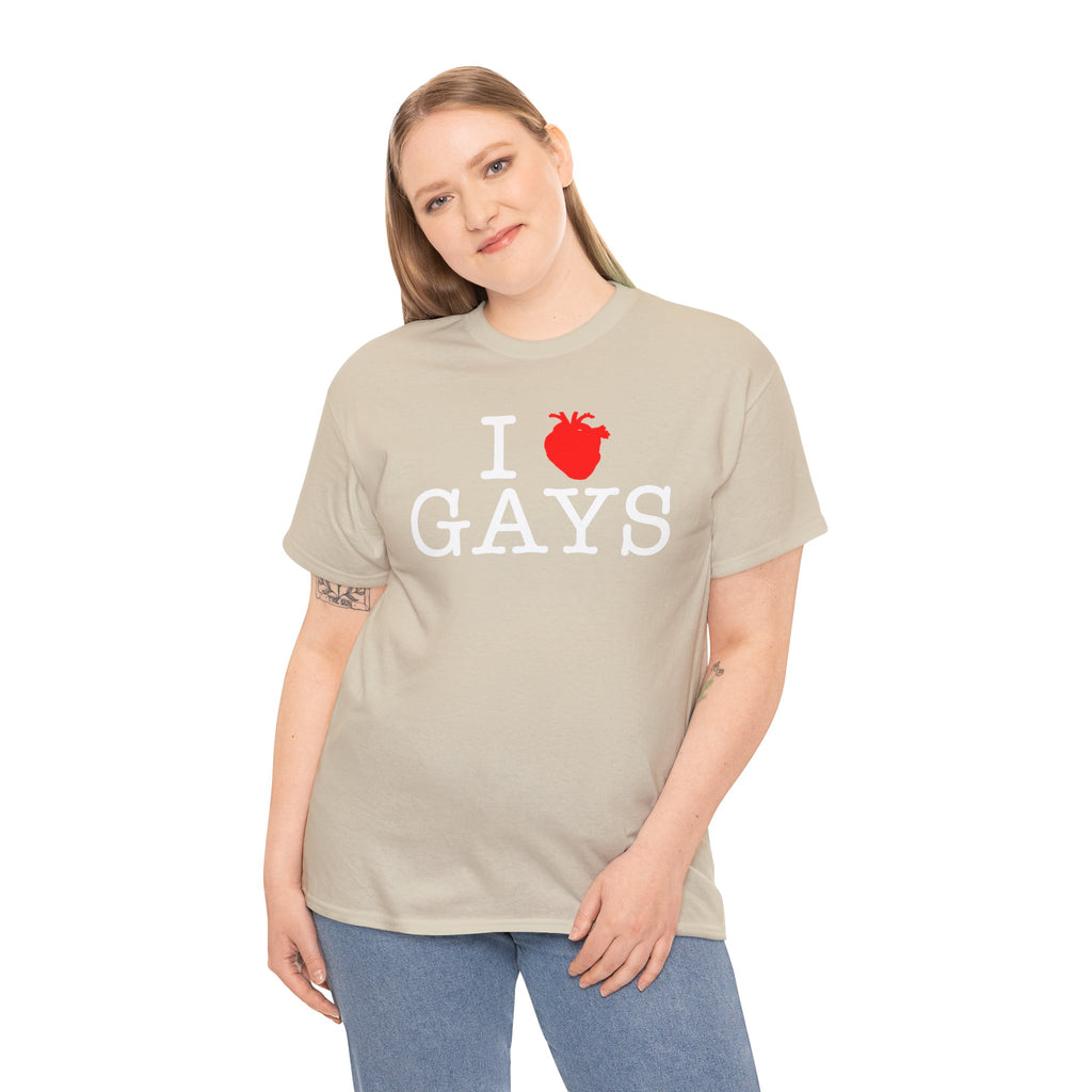 I Heart GAYS (White Text) — Anatomical Heart Graphic Design Con Amor Studios
