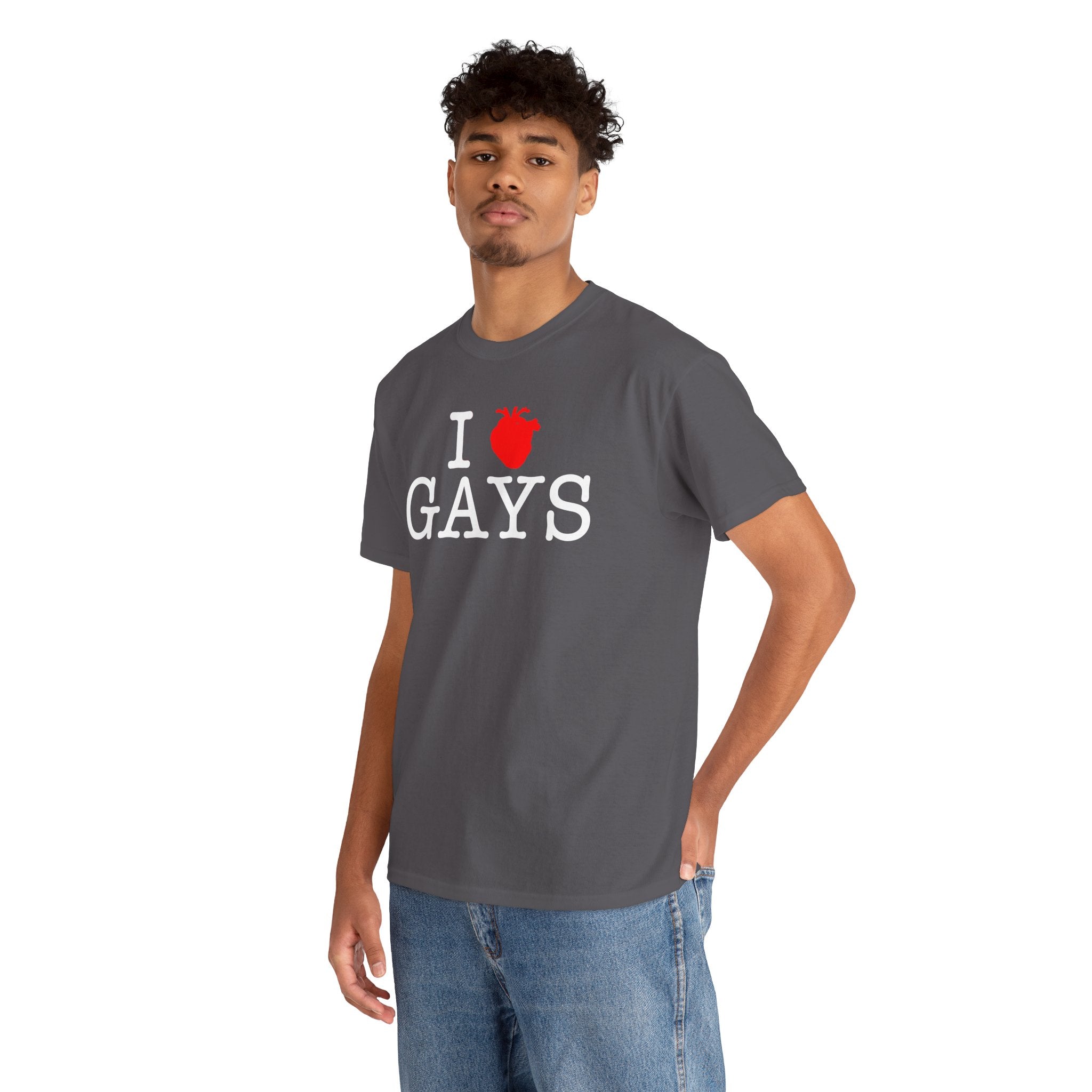 I Heart GAYS (White Text) — Anatomical Heart Graphic Design Con Amor Studios