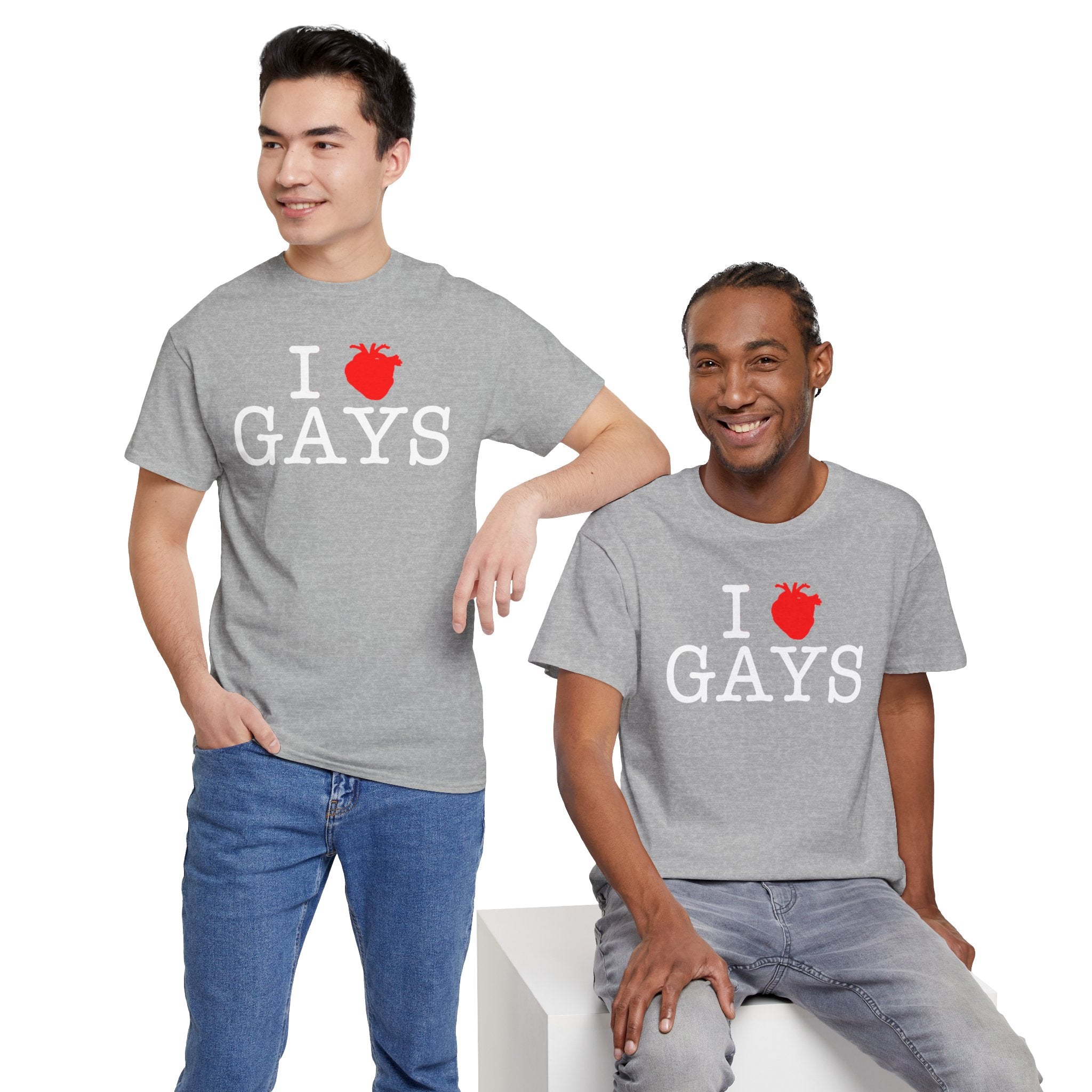 I Heart GAYS (White Text) — Anatomical Heart Graphic Design Con Amor Studios
