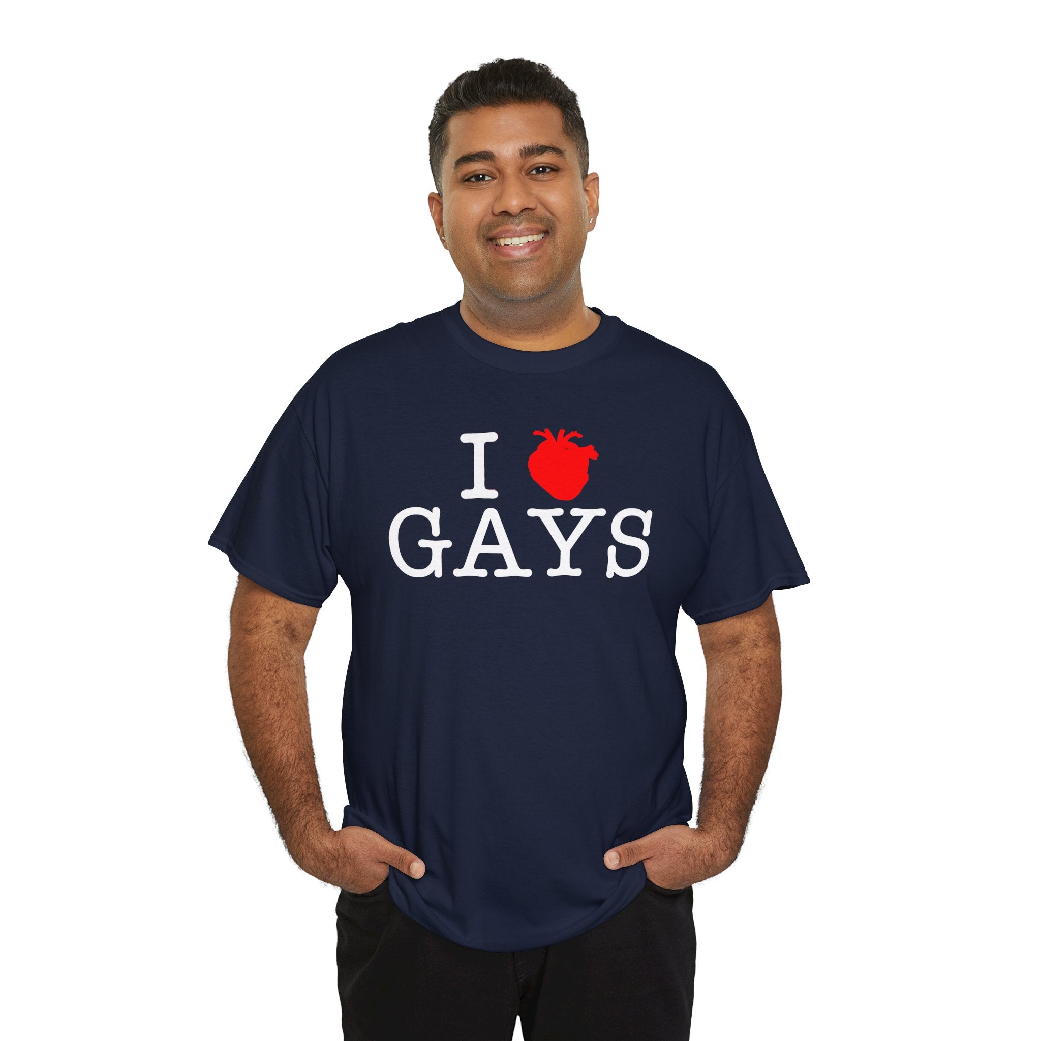 I Heart GAYS (White Text) — Anatomical Heart Graphic Design Con Amor Studios