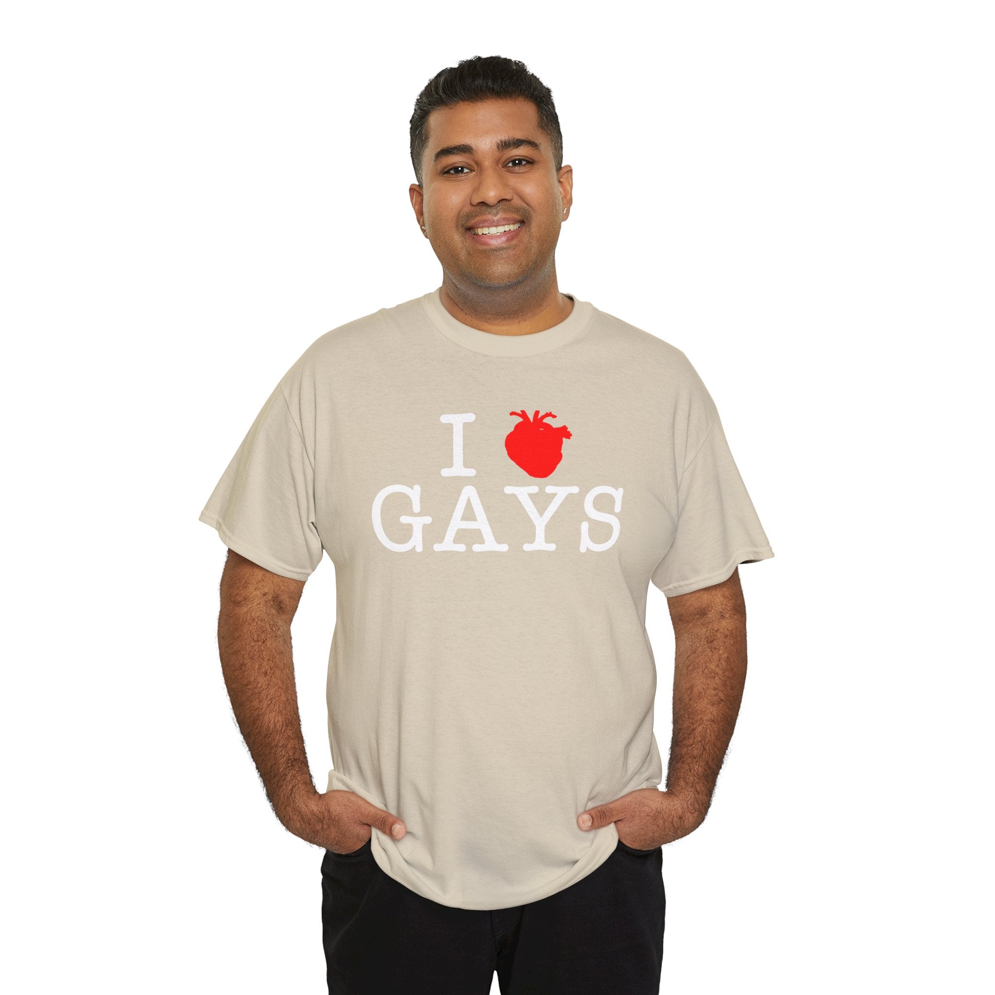I Heart GAYS (White Text) — Anatomical Heart Graphic Design Con Amor Studios